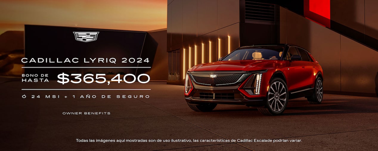 Estrena ahora tu Cadillac Lyriq 2024, camioneta eléctrica de lujo, y obtén un bono de hasta $365,400 o 24 MSI más 1 año de seguro