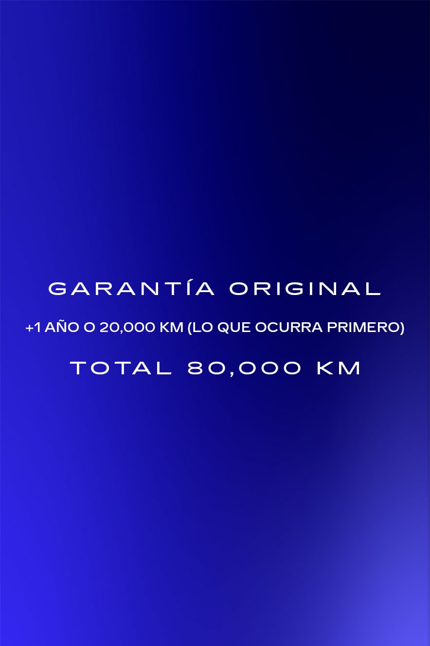 Garantía original más 1 año o 20,000 km