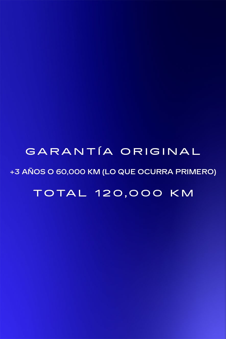 Garantía original más 3 años o 60,000 km